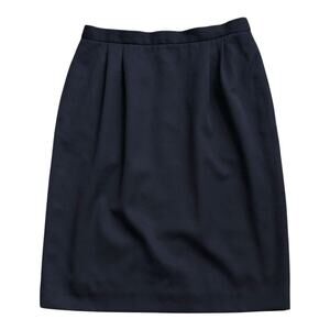 LANDS END Direct Merchants Womens Size 12 Fits 10 Navy Blue Wool Career Skirt